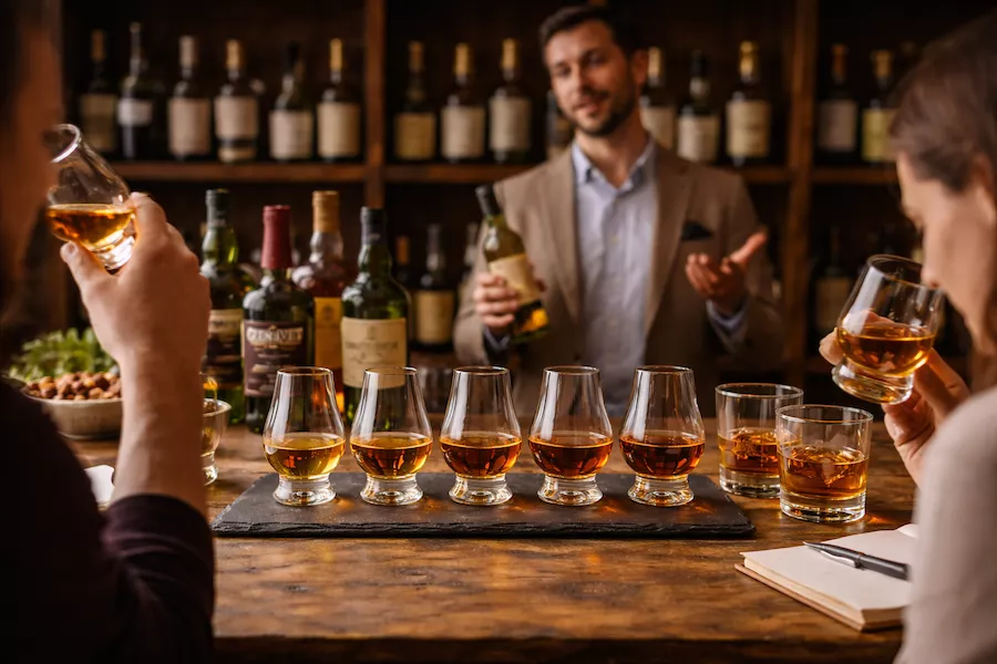 Så kan en whiskyprovning i Malmö vara upplagd – doft, smak och kunskap